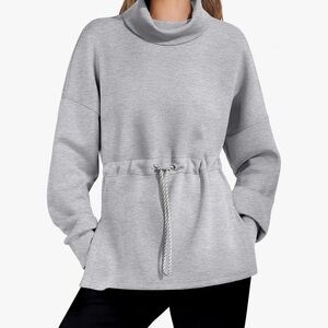 Women’s turtleneck sweatshirt with drawstring waist